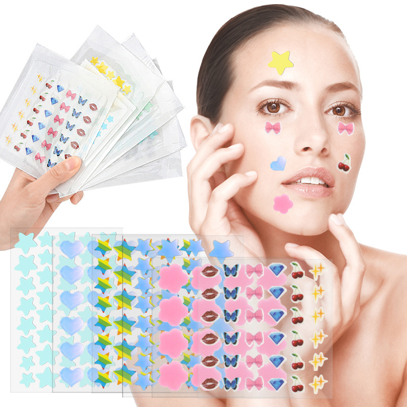 Beauty Makeup Tool - لاصقات كرتونية ملونة لعلاج حب الشباب،