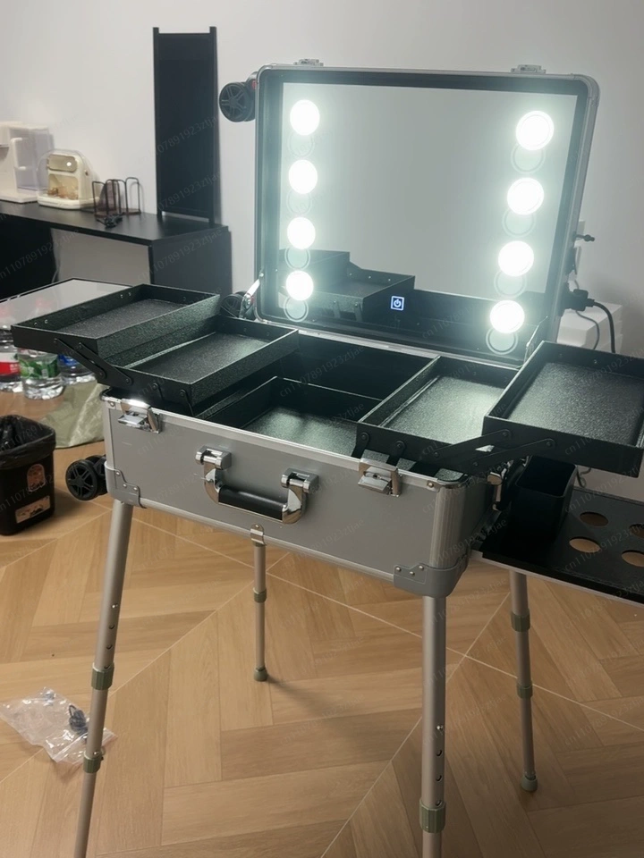 Beauty Makeup Table - حقيبة تجميل متحركة احترافية من الألومنيوم