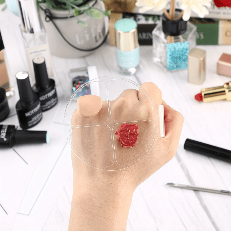 Beauty Makeup Tool - لوحة خلط ألوان أكريليك دائرية بأربع