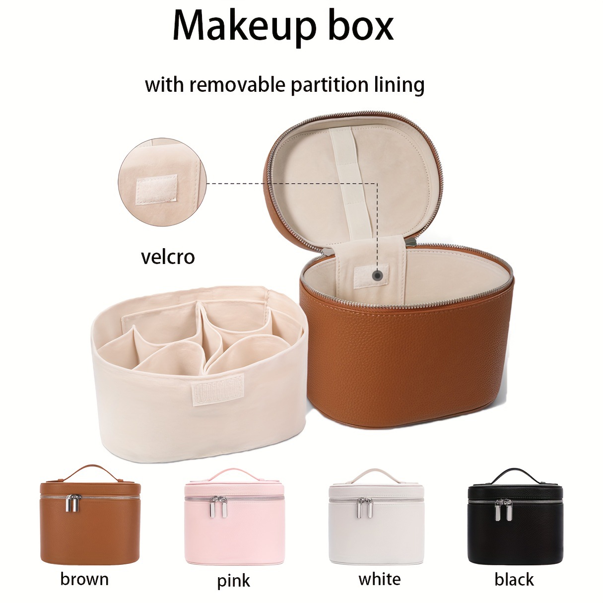 Beauty Makeup Bag - حقيبة مكياج كبيرة السعة من الجلد