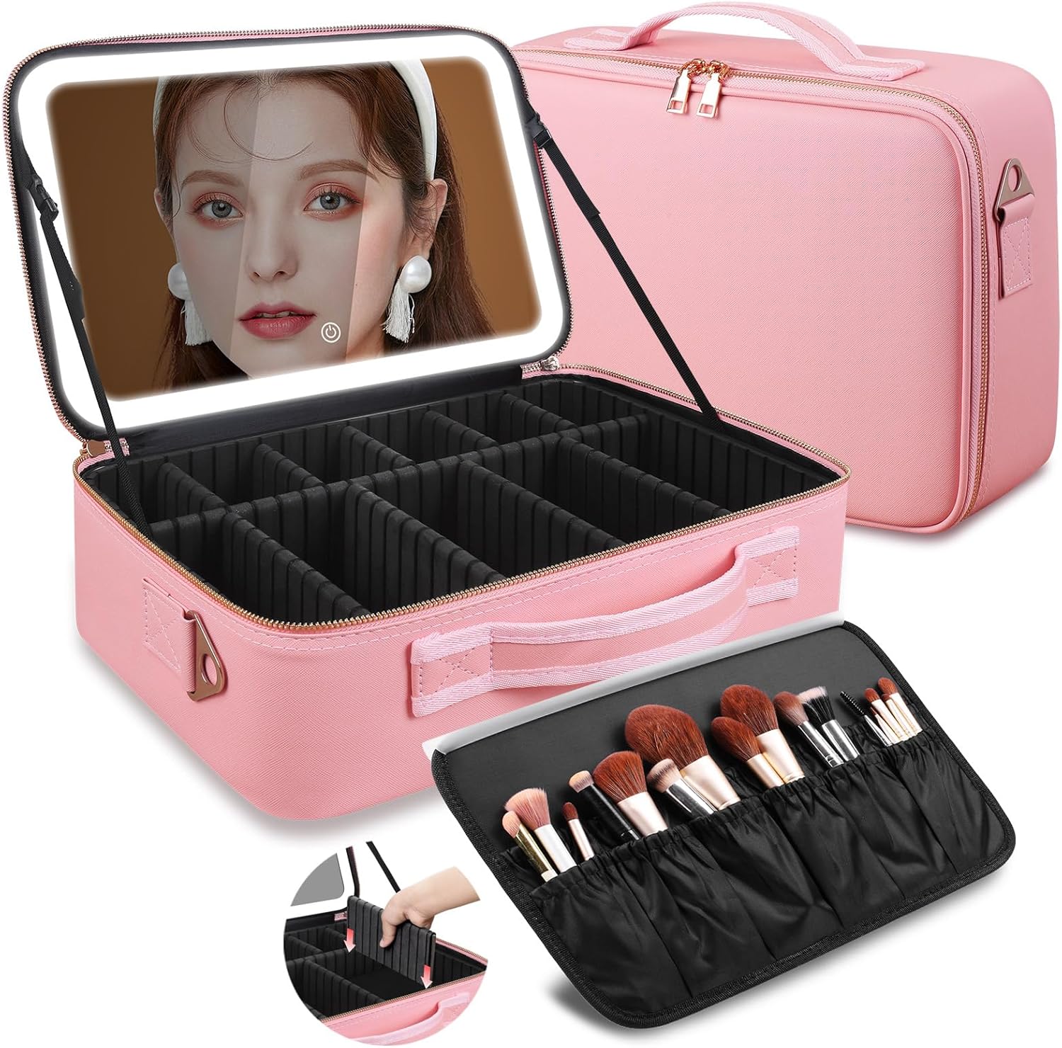 Beauty Makeup Bag - حقيبة مكياج كبيرة السعة 15''×11'' مع