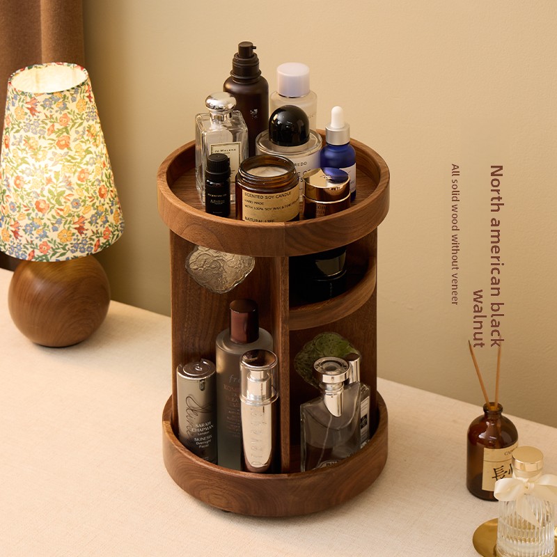 منظم مكياج دوار من الخشب الصلب - مراجعة Beauty Makeup Table وسعره