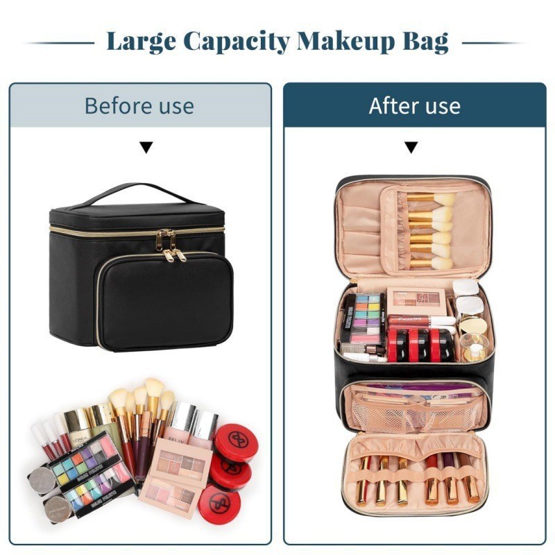 حقيبة مكياج كبيرة الحجم مقاومة - مراجعة Beauty Makeup Bag وسعره