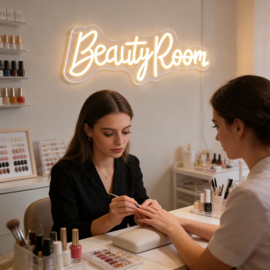لافتة نيون لغرفة التجميل، إضاء - مراجعة Beauty Makeup Table وسعره