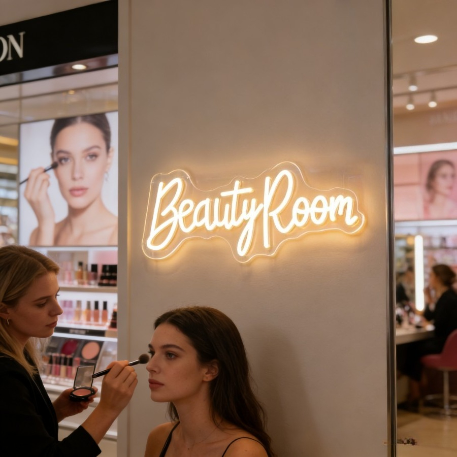 لافتة نيون لغرفة التجميل، إضاء - مراجعة Beauty Makeup Table وسعره