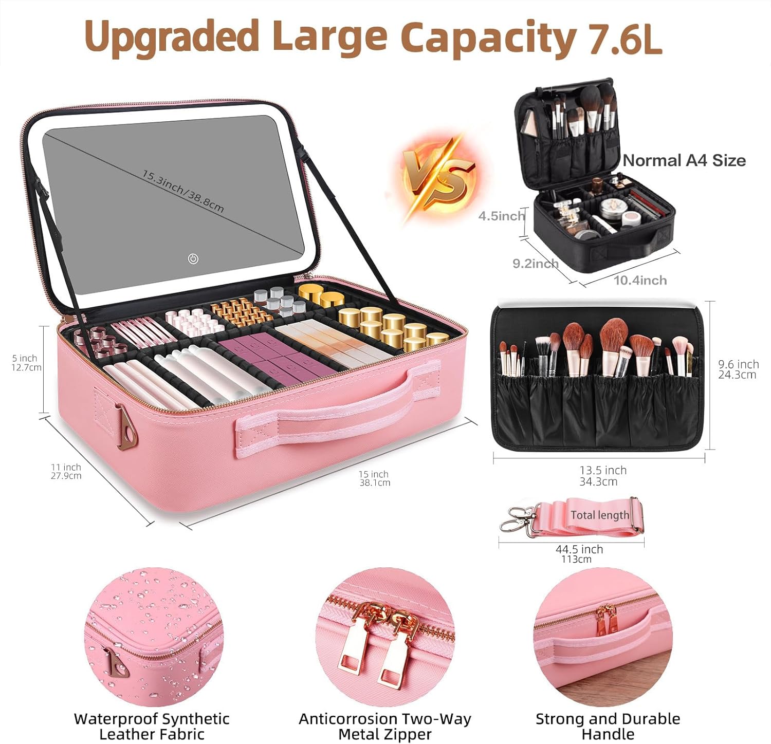 حقيبة مكياج كبيرة السعة 15''×1 - مراجعة Beauty Makeup Bag وسعره